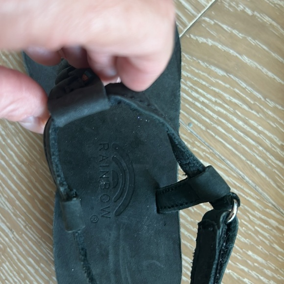 Girls black rainbow sandals braided buckle sandal size 9-10 - Picture 3 of 5